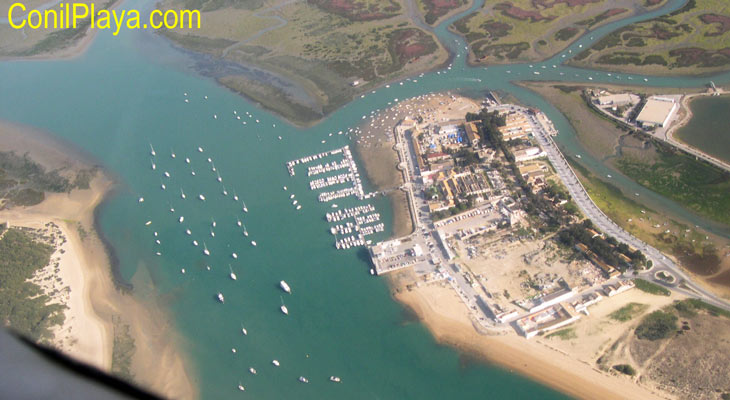 marismas de Sancti Petri vistas desde una avioneta