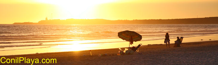 Atardecer en la playa.