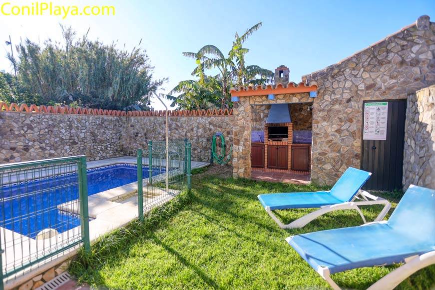 piscina jardin tumbonas