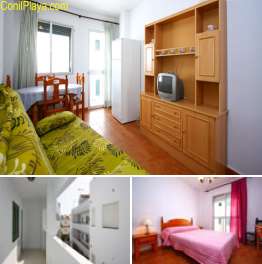 Apartamento en el centro histórico de Conil muy cerca de la playa de los bateles, muy tranquilo al ser interior. 4 + 1 personas, 2 dormitorios. Excelente situación. En el carril de la fuente. ver fotos