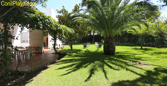 jardin con césped del chalet