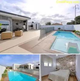 Casa rural con piscina, dos dormitorios. Muy cerca de la playa del Puerco, de Roche y de la playa de la Barrosa.