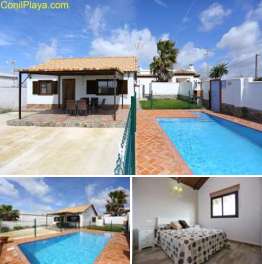 chalet con piscina privada en Conil