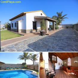 Alquiler de chalet en Conil con piscina.