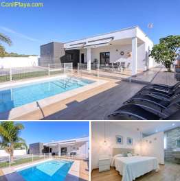 Alquiler chalet de lujo en Conil con piscina privada.