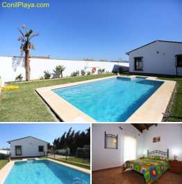 Chalet con piscina privada en Conil