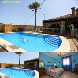 Ver las fotos del chalet en Conil con piscina, en Los Majadales de Roche, junto al pinar.