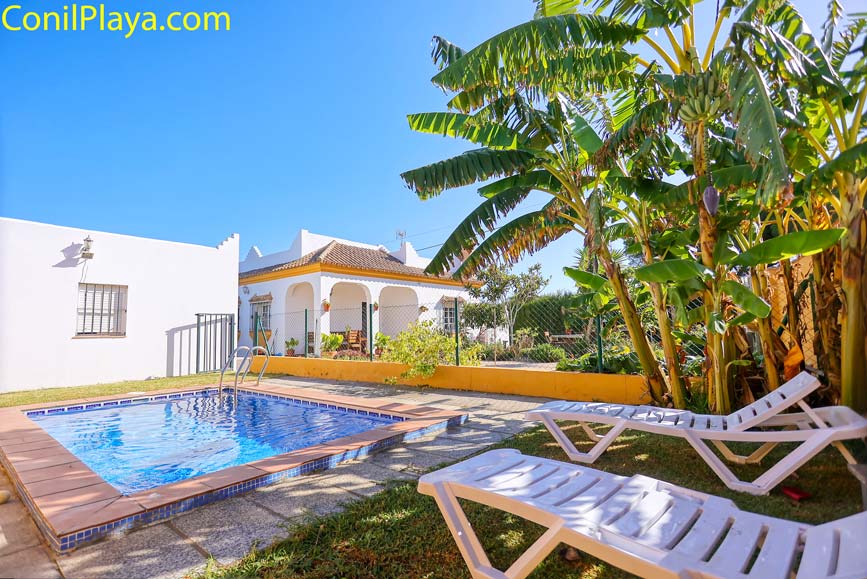 piscina del chalet en Conil