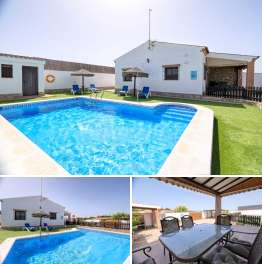 chalet con piscina privada en Conil