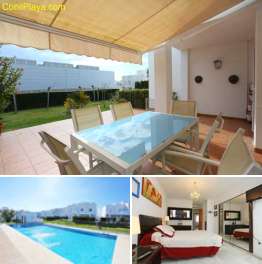 Alquiler chalet adosado con piscina en Conil.