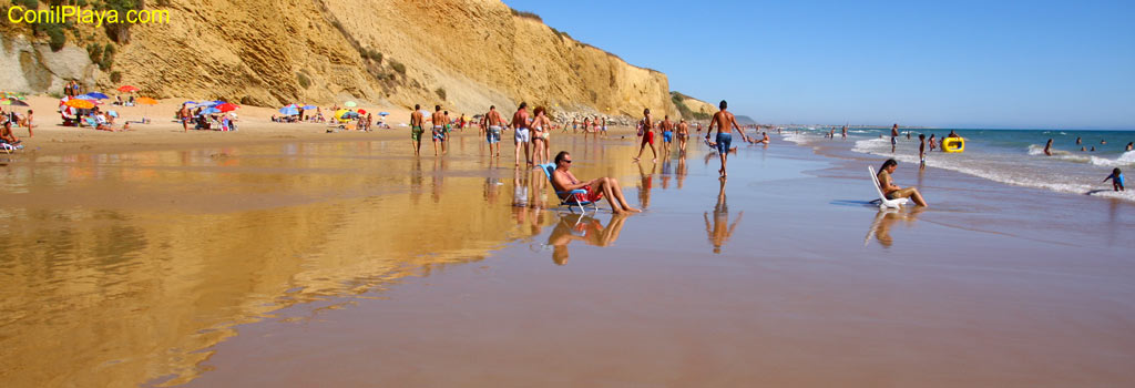 Conil playa fuente del gallo, acantilados.