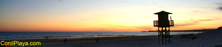 Atardecer en la playa de la Fontanilla primeros de Agosto de 2009.