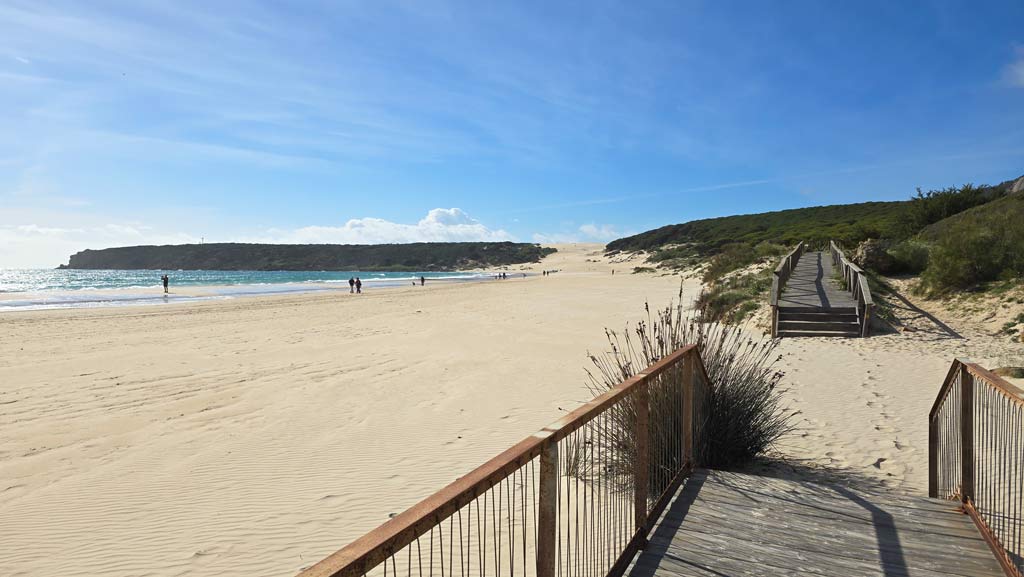 Playa de Bolonia. Vista de la duna. febrero 2024.