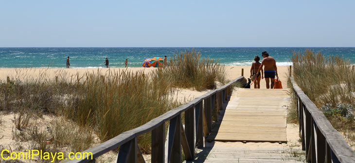 Pasarela de acceso a la playa del Palmar.