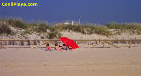 Dunas de la playa de El Palmar.